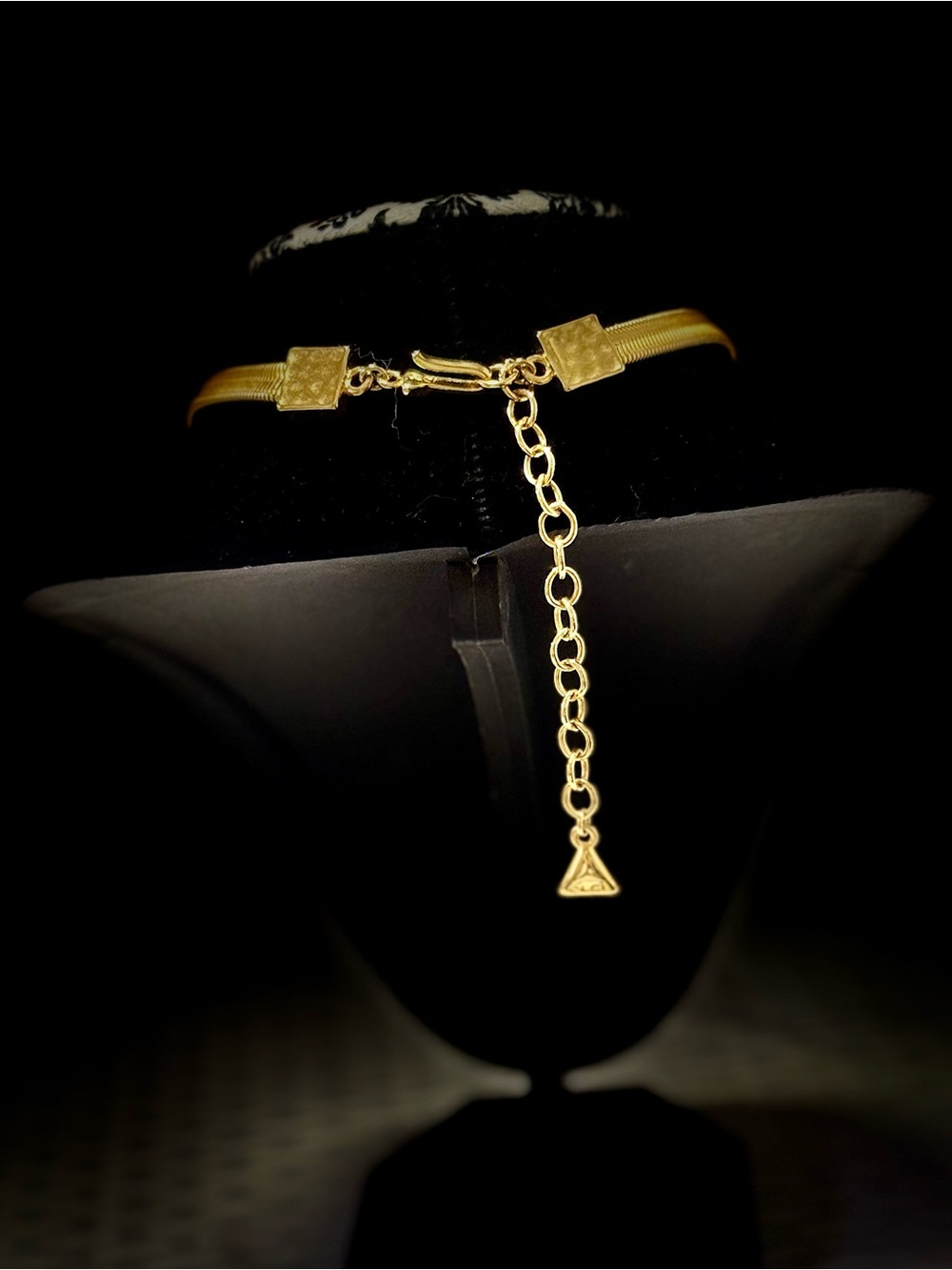 Retro Liz Claiborne Thick Snake Chain With Textured Floating Accents - Picture 3 of 7